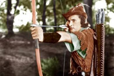 The great Errol Flynn in one of his iconic roles as Robin hood.