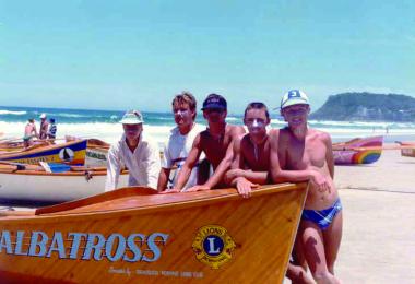 Nobbys Junior Boat crew back in the 1990s were red hot rowers.