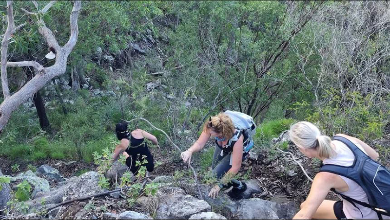 Climbers on Coochin Hills track.
