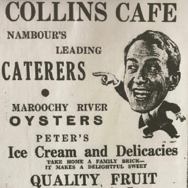 Collins Cafe promo 1950s