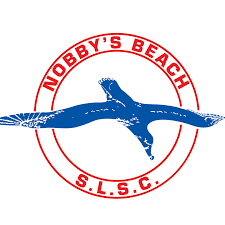 Nobbys Beach SLSC logo features the Sea Tern, a bid frequently spotted at Nobbys Beach and famous for spear diving into the ocean to catch small fish.